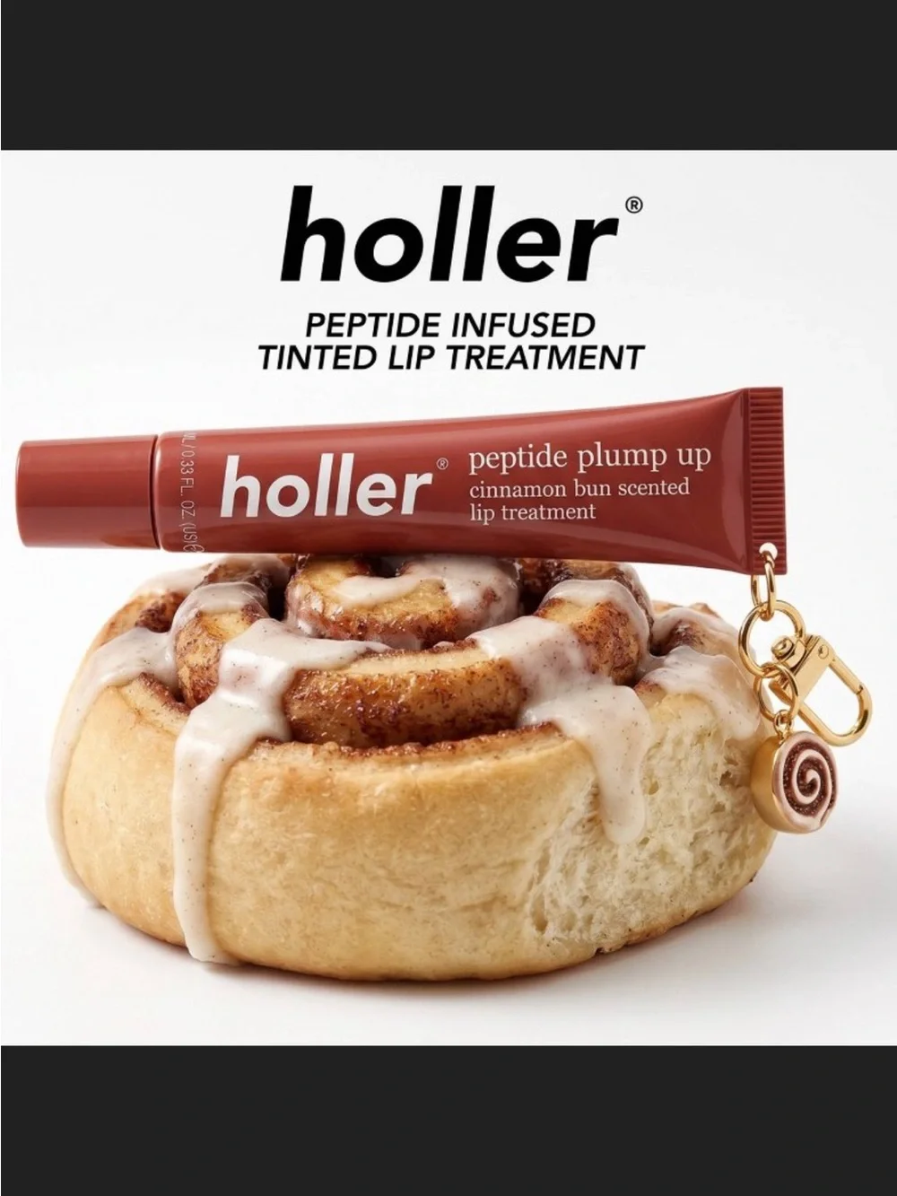 Holler Peptide Plump Up Cinnamon Bun Scented Lip Treatment - Red